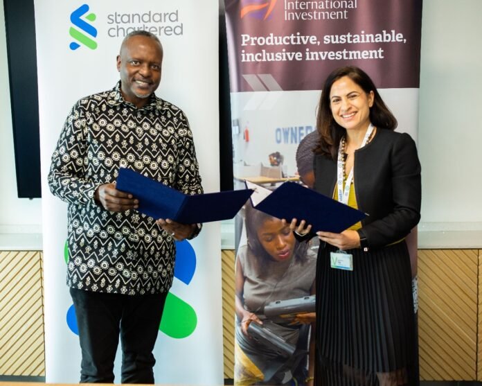 L-R, Kariuki Ngari, Managing Director & Chief Executive Officer, Kenya and Africa, Standard Chartered, Seema Dhanani, Head of Office and Coverage Director for Kenya, British International Investm