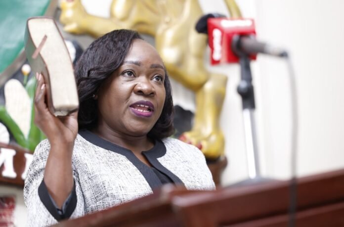 Kenya National Commission on Human Rights (KNCHR) Chairperson Claris Awuor Ogangah. KNCHR has condemned the disruption of a civil society meeting at All Saints Cathedral, calling for accountability and protection of constitutional freedoms.