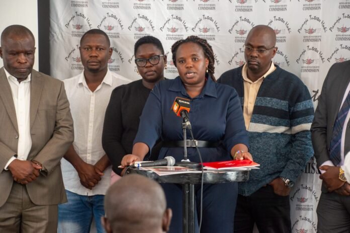 Members of the KHRC Secretariat addressing the press on December 3, 2025.