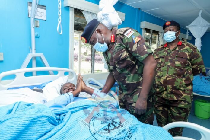 IMG_3490 Kenya Army Commander Lieutenant General David Ketter interacts with hospitalised service members at the Defence Forces Memorial Hospital during a welfare and command engagement visit on Tuesday, December 23.