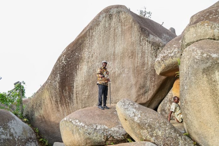 Musalia Mudavadi in a sacred shrine in Vihiga Musalia Mudavadi tours a sacred shrine in Vihiga