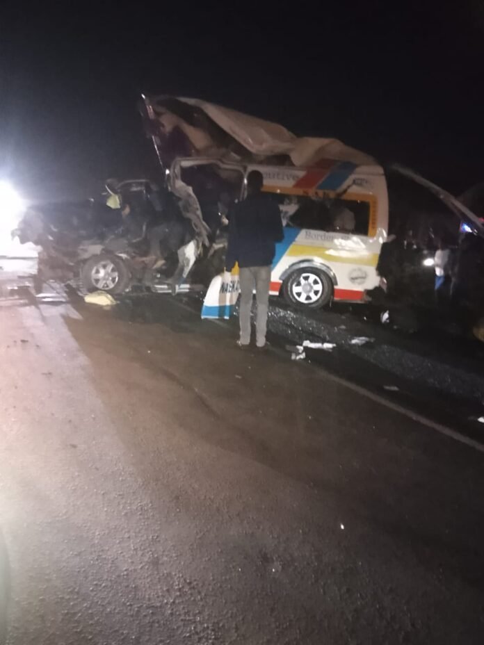 5cc8ab28-b5a5-46e4-bcf1-e979ce9a28d0 Several feared dead after a night crash on Mombasa Road involving a shuttle to Loitoktok, a bus, and a lorry; rescue teams on site.