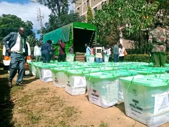 Mbeere North ballot boxes. Image/ Olive Ndwiga
