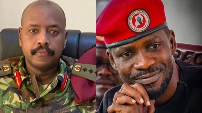 BeFunky-photo (96) A collage of Uganda Opposition leader Bobi Wine and General Muhoozi Kainerugaba
