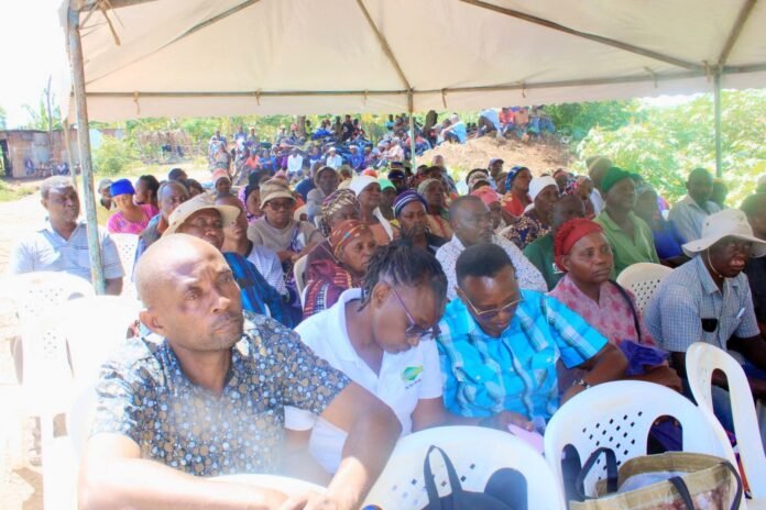 Machungwani farmers during the sensitization meeting. Machungwani farmers during the sensitization meeting.