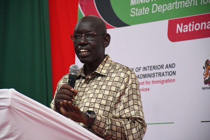Dr. Belio Kipsang PS, Dr. Belio Kipsang (Immigration & Citizen Services), presided over a multi-agency sensitization forum for National Government Administrative Officers (NGAOs), held at Bandari Maritime Academy, Mombasa County.
