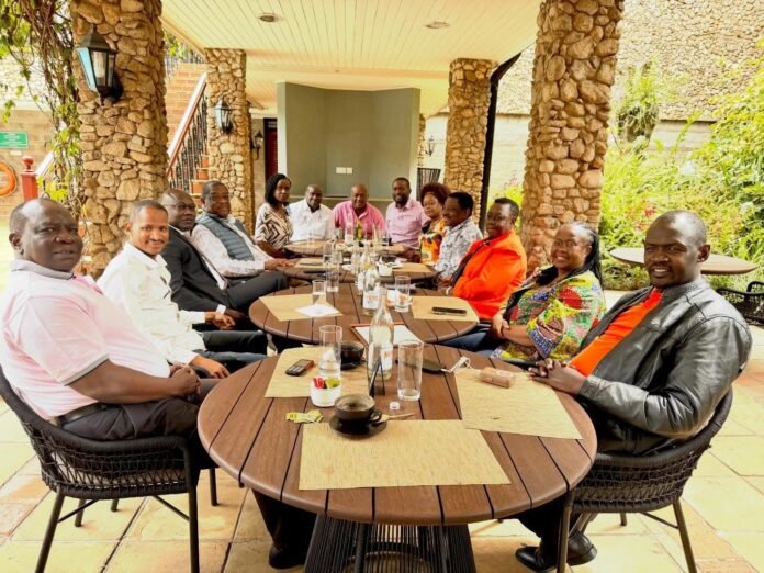 ODM Leaders meet in Nairobi “ODM leaders, including Babu Owino, Secretary General Edwin Sifuna, Ruth Odinga, and MP Millie Odhiambo, meet in Nairobi to discuss party leadership and the upcoming National Delegates Conference. Photo: Edwin Sifuna