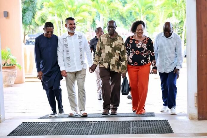 IMG_4851 ODM Party Leader Oburu Oginga arrives with senior officials for a Central Management Committee meeting that authorised him to negotiate with UDA ahead of the 2027 polls.