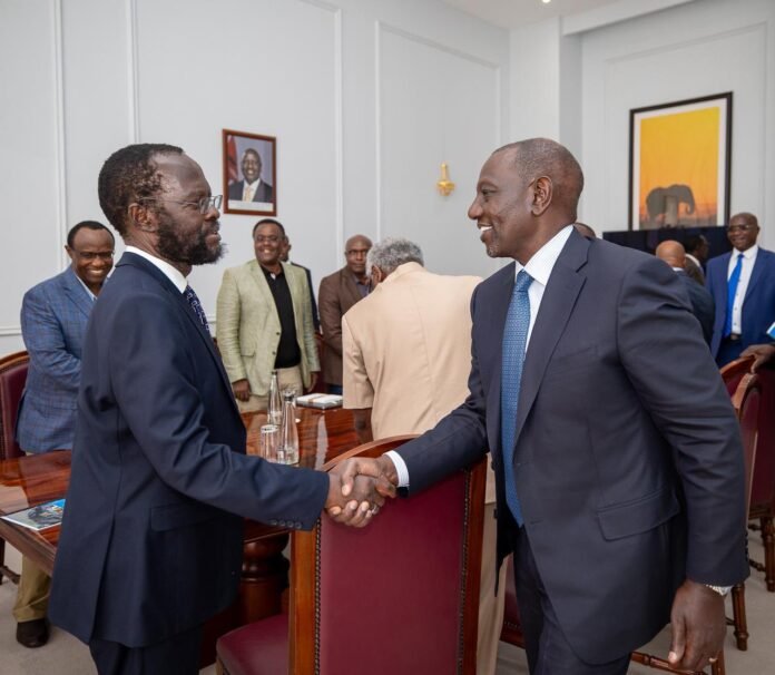 President Ruto engages with economists and county leaders on the Bottom-Up Economic Transformation Agenda at State House Nairobi.
