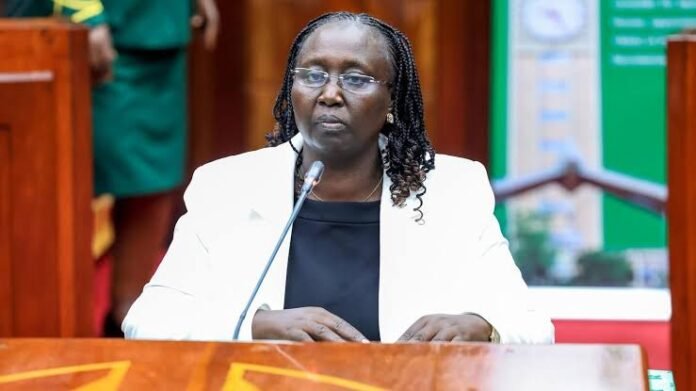 IMG_5118 Cabinet Secretary Hanna Cheptumo during her vetting in Parliament on April 14, 2025, ahead of assuming office at the Ministry of Gender.