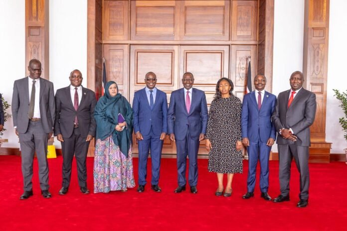 NADCO REPORT President William Ruto receives a briefing from the NADCO and Ten-Point Agenda committee at State House, Nairobi, on progress of governance reforms.