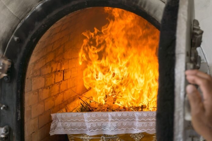 Cremation A past cremation ceremony shown for illustration purposes only, not related to or authorised by any party involved in the case.
