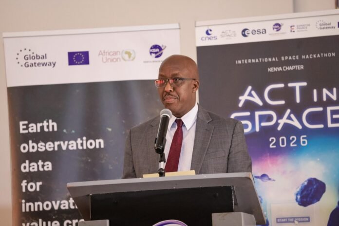 Kenya Space Agency Kenya Space Agency Director General Brigadier Hillary Kipkosgey addresses participants at the launch of the inaugural ActInSpace Kenya Chapter in Nairobi.