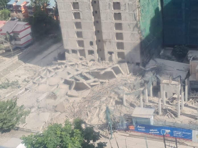 South C Building Emergency responders and rescue teams at the South C collapse site in Nairobi, where authorities are also monitoring a neighbouring high‑risk building for potential structural failure.