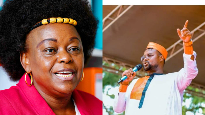 download (1) A collage of Suba North MP Millie Odhiambo and businessman Oketch Salah
