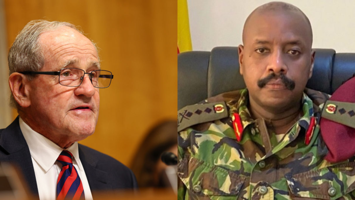 download (6) A collage of U.S. Senate Foreign Relations Committee Chairman Jim Risch and Uganda’s Chief of Defence Forces, General Muhoozi Kainerugaba.