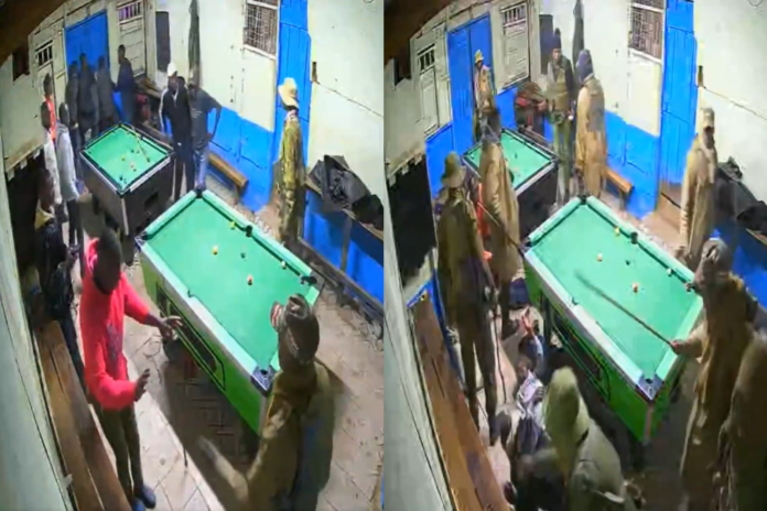 CCTV footage circulating online shows police officers assaulting pool table players in Nairobi.