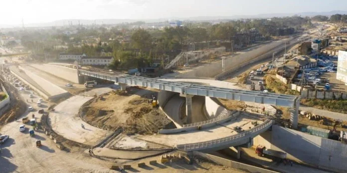 A road project under construction by the Kenya National Highways Authority (KeNHA).