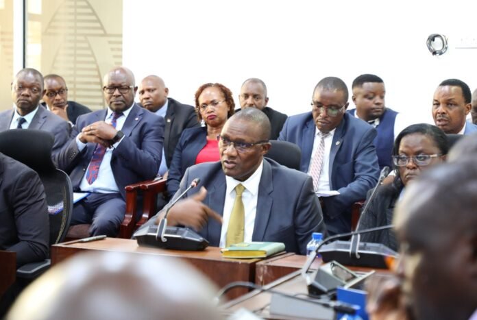 627723486_1372456688255425_666470664093745553_n Nyandarua Governor Moses Kiarie before the Senate County Public Accounts Committee at Bunge Towers on February 5, 2026.