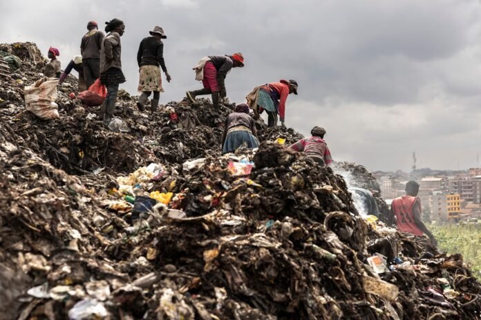 Image capturing a section of the Dandora dumpsite in Nairobi.