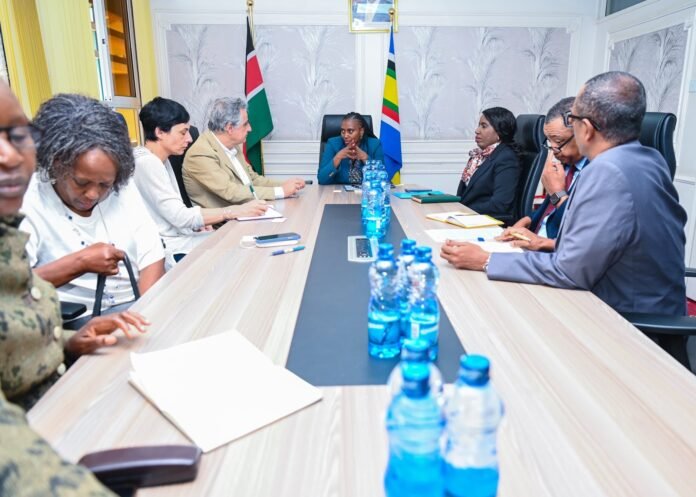 BeFunky-photo (57) Principal Secretary for Public Health and Professional Standards, Mary Muthoni, on Wednesday hosted a delegation from Emergenza Sorrisi ETS led by its president, Fabio Massimo, alongside the Principal Secretary for Higher Education, Beatrice Inyangala