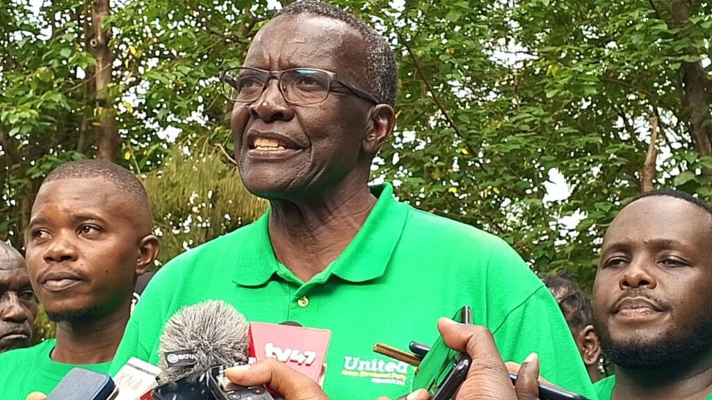 Former Chief Justice David Maraga addresses supporters in Embu while campaigning for UGM candidate Kennedy Njeru, where he condemned alleged police brutality at political rallies and urged youth to register and vote in 2027.