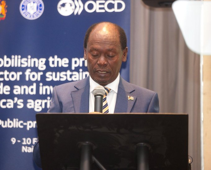 HAtAKIWWwAAmdA5 CS William Kabogo joined key stakeholders in a Public-private dialogue on mobilising the private sector for sustainable trade and investment in the agrifood sector in Africa, organised by Organisation for Economic Co-operation and Development (OECD) jointly with the Government of Kenya and Romania, in Nairobi.