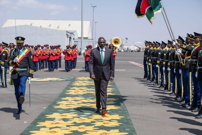HBCYgoAW8AAFQNz President William Ruto arrived in Addis Ababa, Ethiopia, for the 39th Ordinary Session of the African Union Assembly.