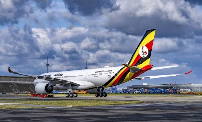 A Uganda Airlines passenger plane