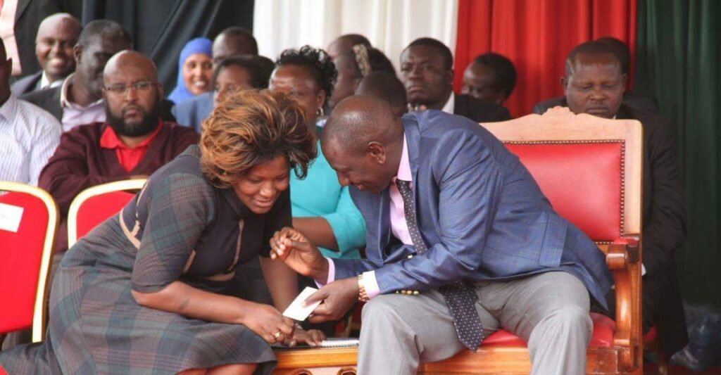 Former Nairobi Woman Rep Rachael Shebesh with President Ruto during a past event.