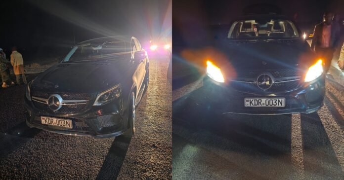 Recovered Mercedes-Benz GLK350d seized by Nairobi detectives after being stolen from a Spring Valley garage.