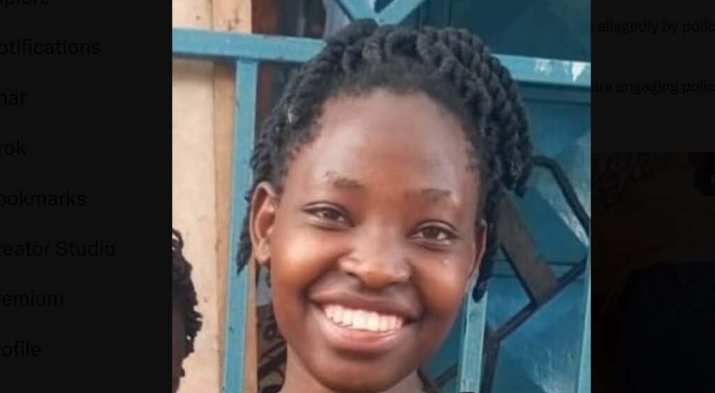 Residents protest in Huruma, Nairobi, following the fatal police shooting of 21-year-old Sheryl, who was struck by a bullet while working at her stall.