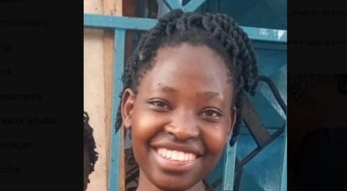 Residents protest in Huruma, Nairobi, following the fatal police shooting of 21-year-old Sheryl, who was struck by a bullet while working at her stall.