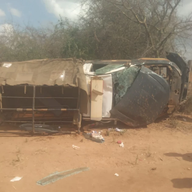 WhatsApp-Image-2026-02-15-at-16.30.01-og_image Three police officers and a civilian died after a police vehicle rolled near Kithyoko market along the Matuu–Mwingi Road in Kitui County.