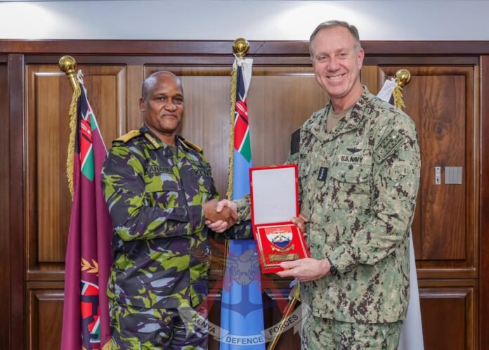 Kenya, US Hold Security Talks in Nairobi KDF chief General Charles Kahariri hosts US Naval Forces Europe and Africa commander Admiral George Wikoff for talks on security and defence cooperation.