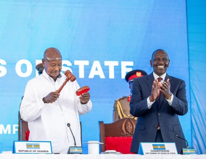 HC0aA4hWIAA9itz East African Community adopts voting reforms and a new funding formula as Uganda’s President Museveni takes over chairmanship from Kenya’s William Ruto.