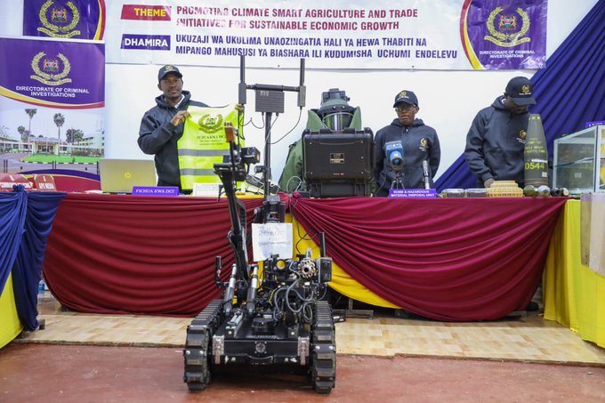 HCeE3GrWEAA1olM DCI unveils high-definition bomb disposal robot at Eldoret Show 2026 to strengthen counter-terrorism and public safety efforts.