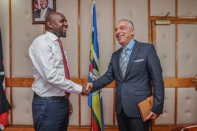 HCek7yuWoAAuVFd Kipchumba Murkomen meets Israeli Ambassador Gideon Behar, discusses cyber-security cooperation and supports multilateral peace efforts.
