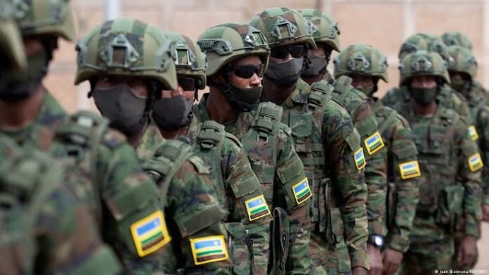 Rwanda Defence Forces Rwandan Defence Force (RDF) soldiers pictured during a military exercise; the RDF has been sanctioned by the U.S. for supporting M23 rebels in eastern DRC.