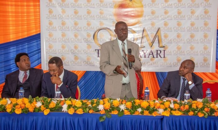 ODM PG-OBURU Oburu Odinga addressing ODM Parliamentary Group members during the joint meeting in Nairobi.