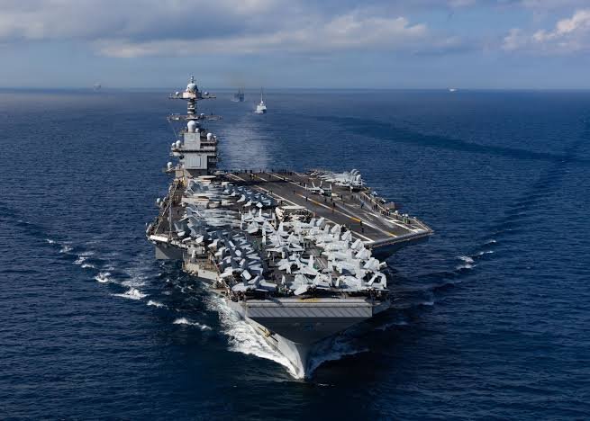 USS Gerald R. Ford Two sailors injured in a non-combat fire aboard USS Gerald R. Ford in the Red Sea. Carrier remains fully operational during Operation Epic Fury.