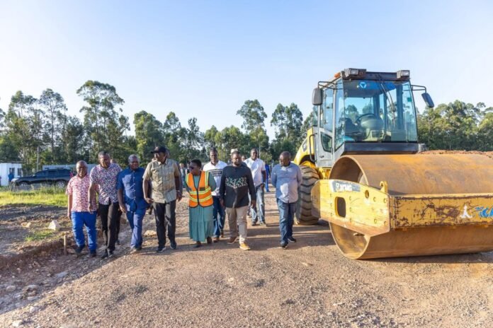 Ruto in Kakamega President William Ruto during an inspection of the ongoing rehabilitation and expansion works at Kakamega Airstrip at the start of his five-day Western Kenya development tour.