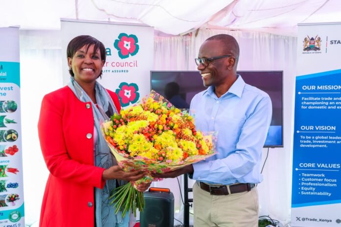 Kenyan Flowers Farmers and officials at the Kenya Flower Council Rift Regional Meeting in Naivasha discuss strategies to expand Kenya’s floriculture exports to new markets such as India and Korea.