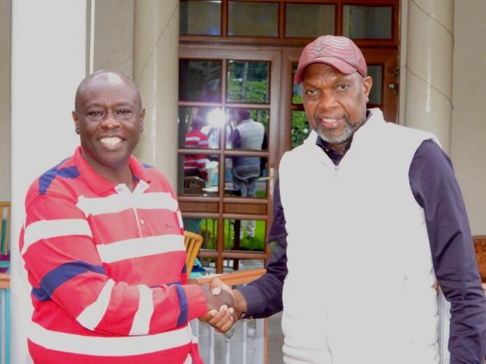 Kimemia Gaschagua Jubilee Deputy Party Leader Jeremiah Kioni with Rigathi Gachagua during a high-level meeting on Kenya’s political and economic future, accompanied by Francis Kimemia.