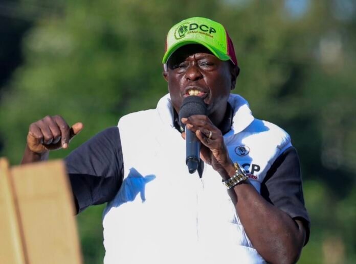 Former Deputy president Rigathi Gachagua addressing residents of Kirinyaga on march 28, 2026.