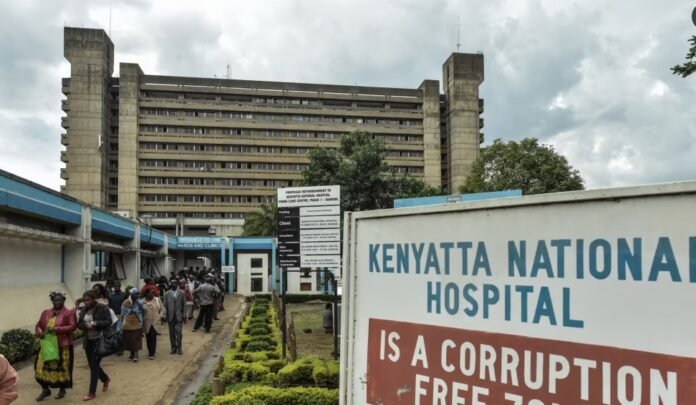 A view of the entrance to Kenyatta National Hospital.