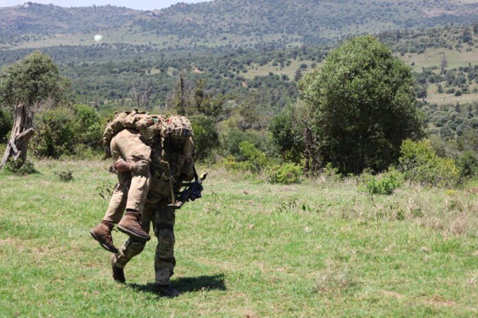 British Soldiers in Laikipia British soldiers participate in joint training exercises at the BATUK Headquarters, enhancing interoperability and operational readiness with the Kenya Defence Forces.