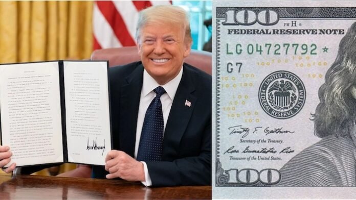 US-Treasury-Approves-Trump-Signature-On-Dollar-Bills-In-Historic-First-For-Sitting-President U.S. Treasury says Donald Trump’s signature will appear on new banknotes, ending a 165-year tradition and debuting with redesigned $100 bills in 2026.