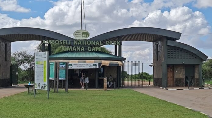 amboseli-national-park-kimana-entry-gate Kenya Wildlife Service suspends flights at Amboseli Main Airstrip after flooding, directing aircraft to use Tawi Airstrip as an alternative.