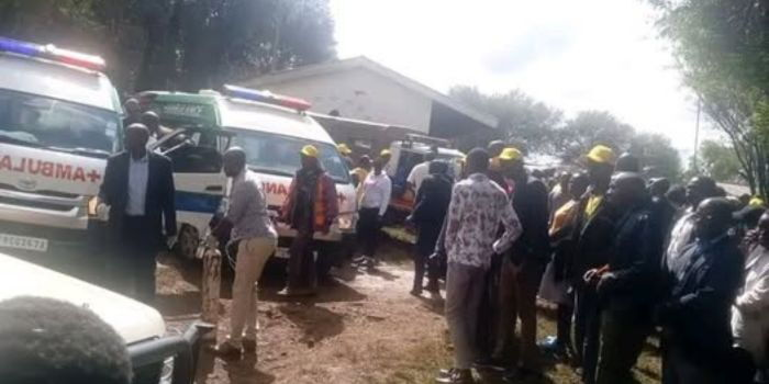 Rescue operations ongoing after learners fell into a septic tank at a school in Kapsabet on Thursday March 12, 2026